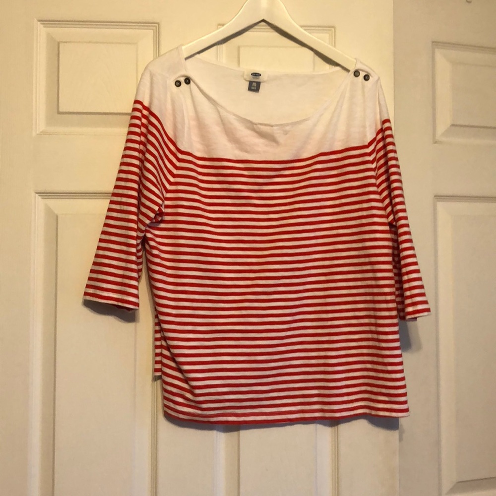 Boat neck 3/4 sleeve shirt